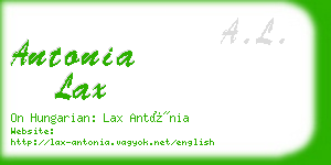 antonia lax business card